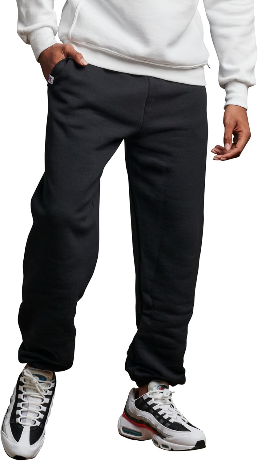 Russell Athletic Men's Dri Power Fleece Elastic Bottom Sweatpants, Relaxed Fit, Moisture Wicking, with or Without Pockets