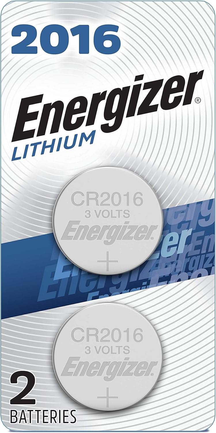 Energizer 2016 Batteries (2 Pack), 3V Lithium Coin Batteries With 3-in-1 Child Shield