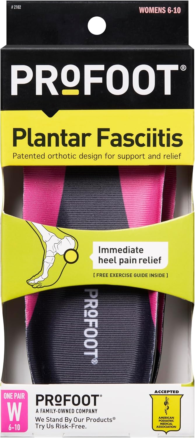 Profoot Orthotic Insoles For Plantar Fasciitis & Heel Pain, Women's 6-10, 1 Pair