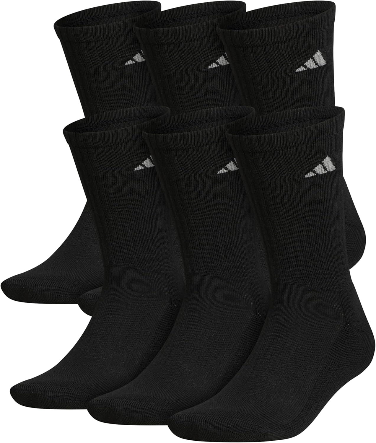 adidas Men's Athletic Cushioned Crew Socks with arch compression for a secure fit (6-Pair)