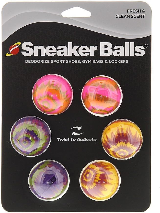 Odor-Fighting Shoe Fresheners, Eliminates Unpleasant Smells, Perfect for Sneakers, Gym Bags, Gear Bags, Drawers, Lockers, and More!, Radial Tie Dye, 6 Pack