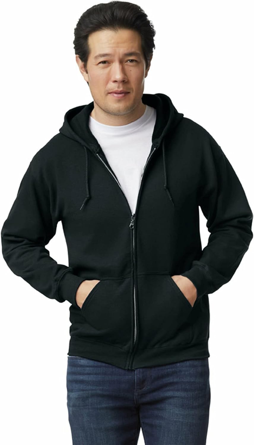 Gildan Unisex adult Fleece Zip Hoodie Sweatshirt, Style G18600, Multipack