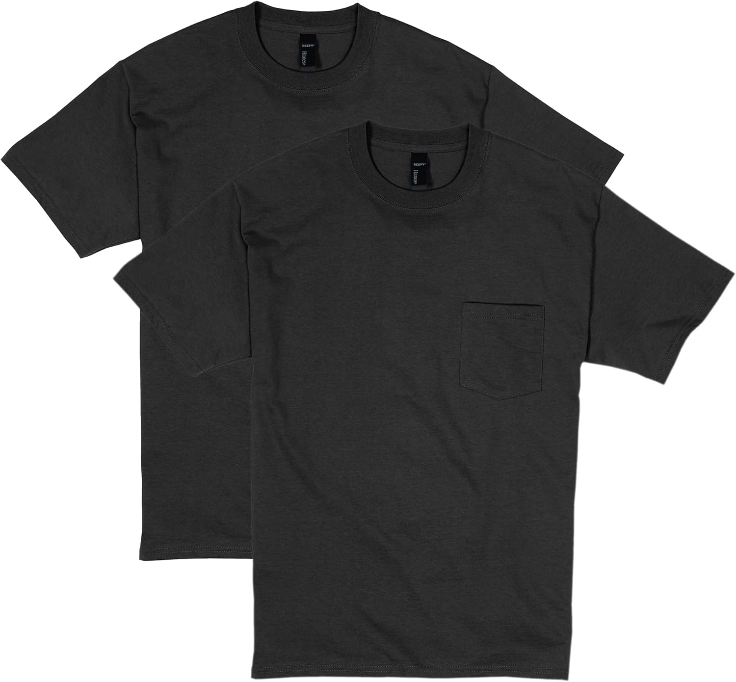 Hanes Men's Heavyweight Pocket T-Shirt, Beefy-T Full-Cut Cotton Pocket Tee for Men, Crewneck T-Shirt For Men, 1 or 2 Pack