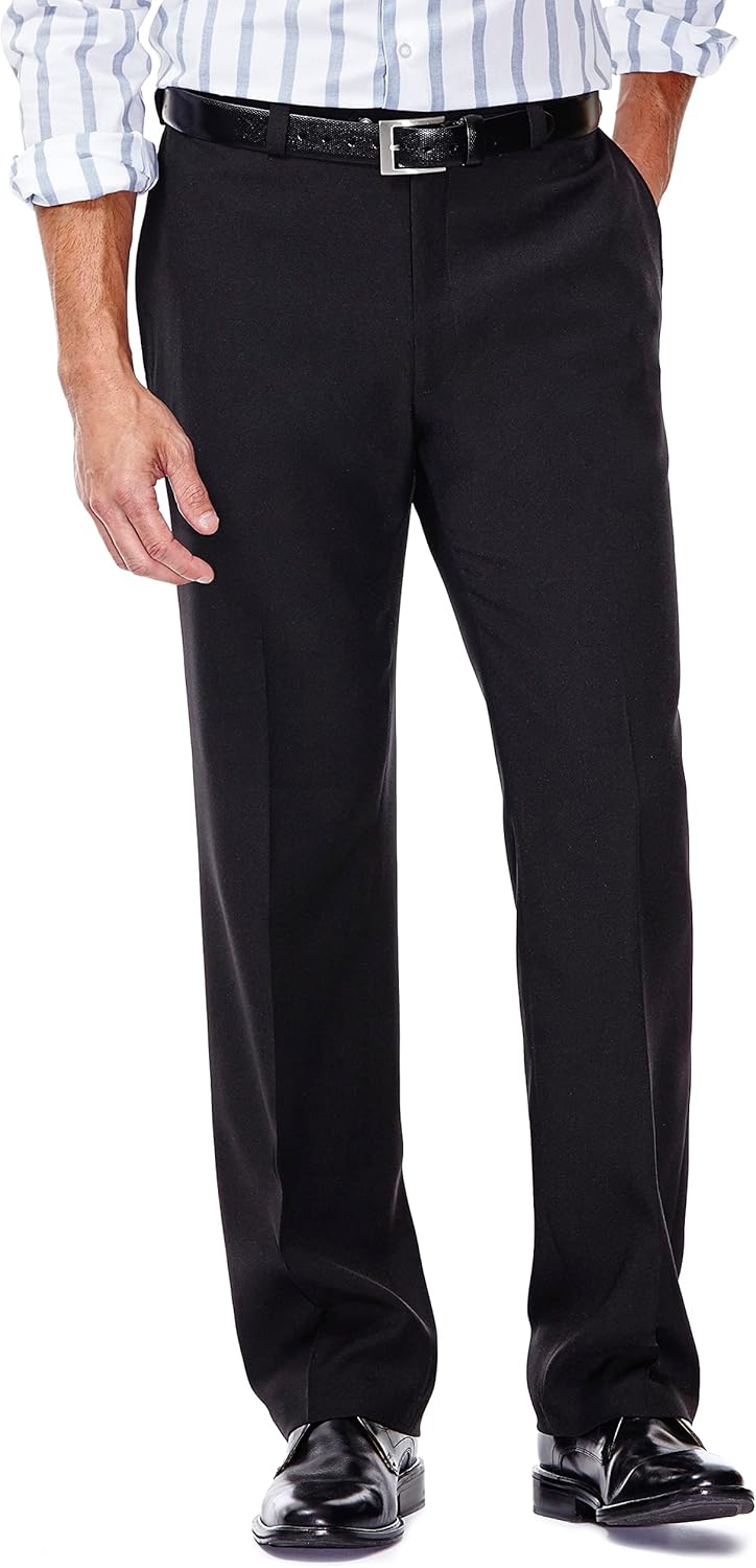 Haggar Men's E Clo Repreve Stria Classic Fit Flat Front Dress Pant