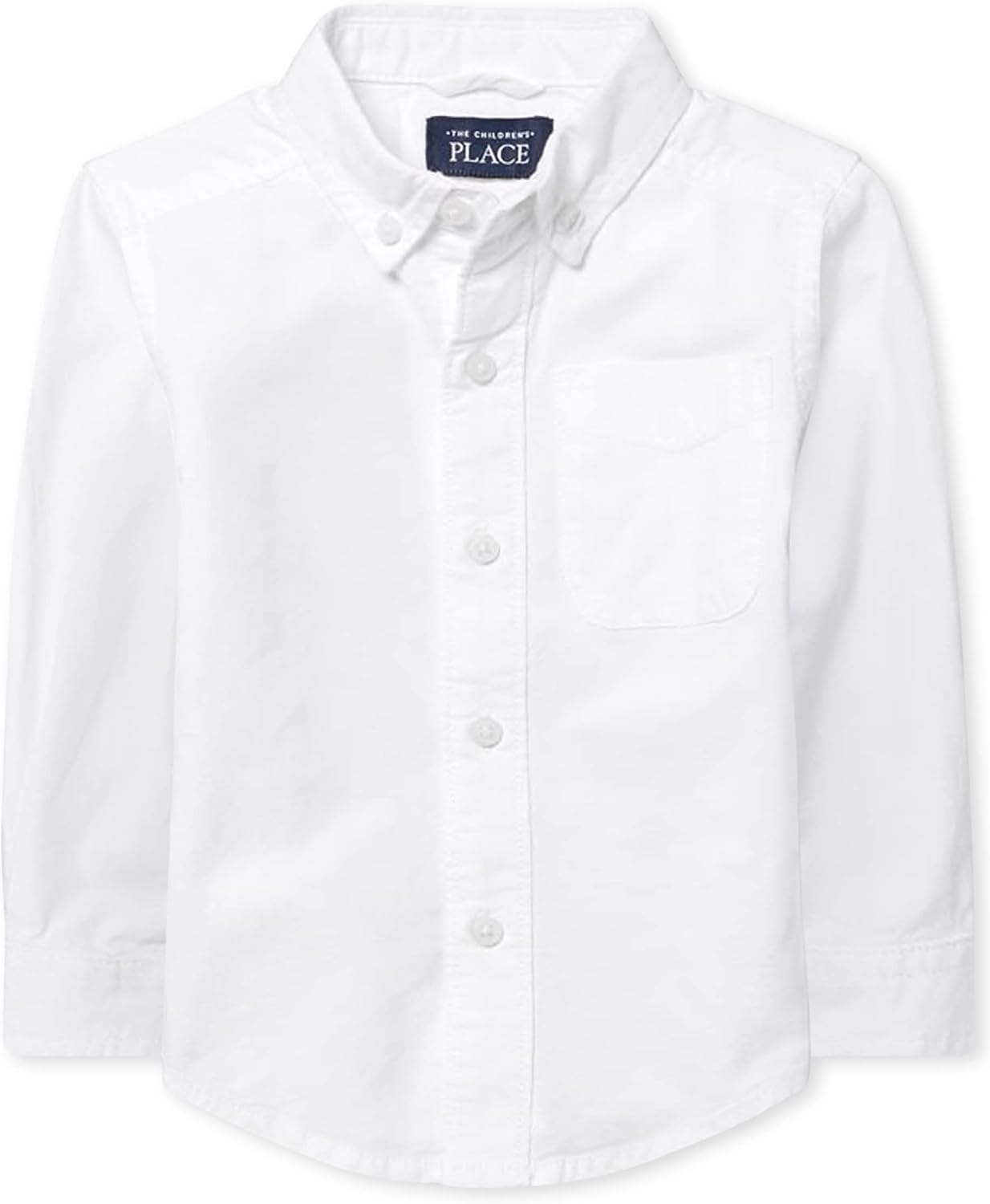 The Children's Place Baby Boys and Toddler Boys Long Sleeve Oxford Button Down Shirt,White,3T