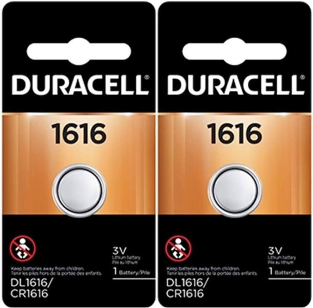 Duracell 1616 DL1616 CR1616 DL1616B2PK Coin Cell Watch Battery 3.0 Volt Lithium, 2 Count (Pack of 1)