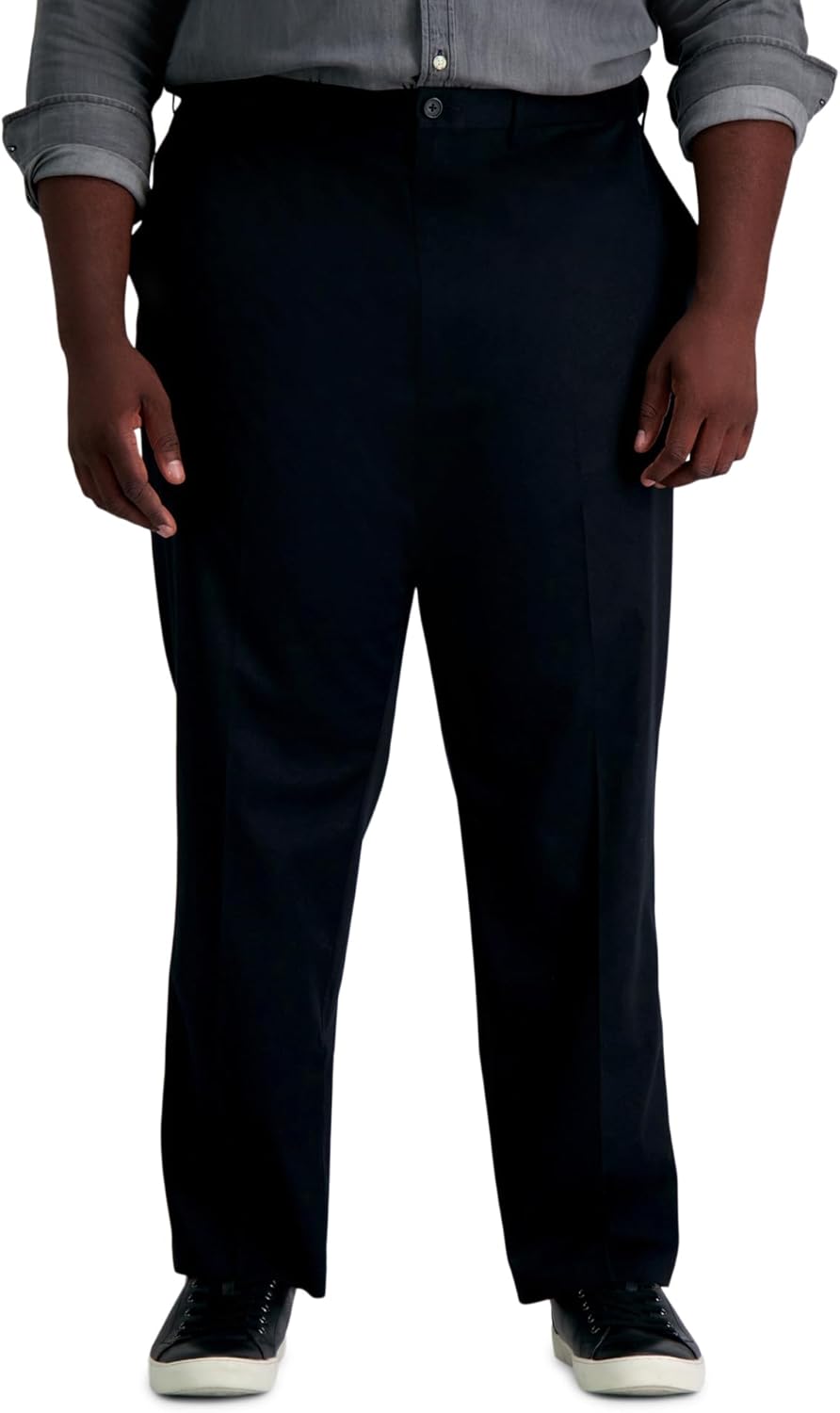 Haggar Men's Premium No Iron Khaki Classic Fit Expandable Waist Flat Front Pant (Regular and Big & Tall Sizes)