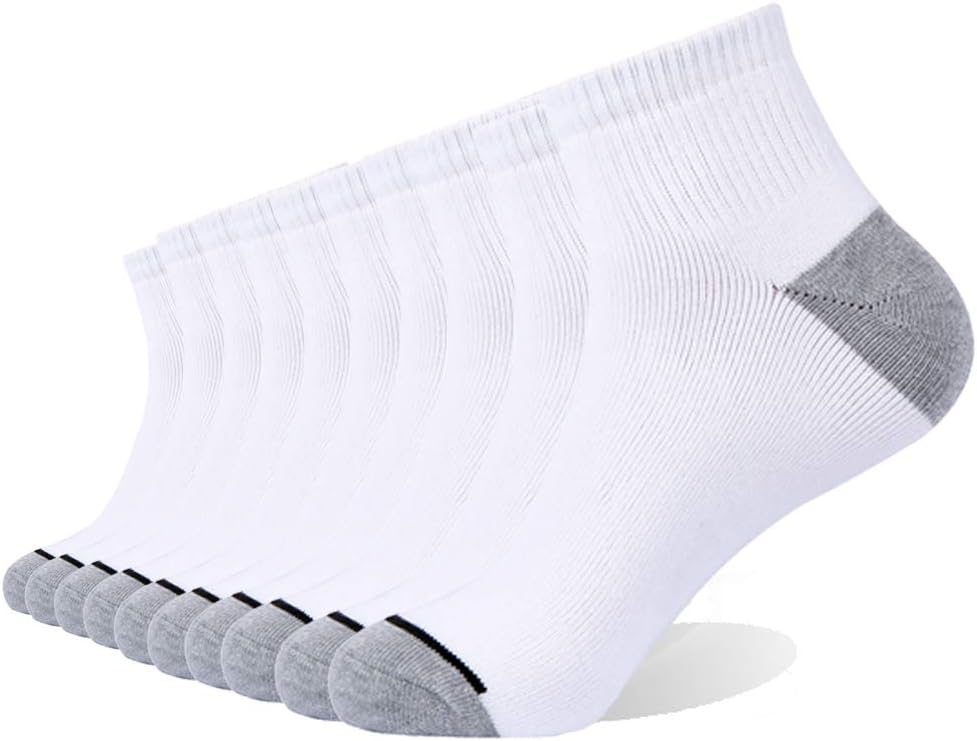 EnerWear 10P Pack Men's Cotton Moisture Wicking Cushion Low Cut Socks