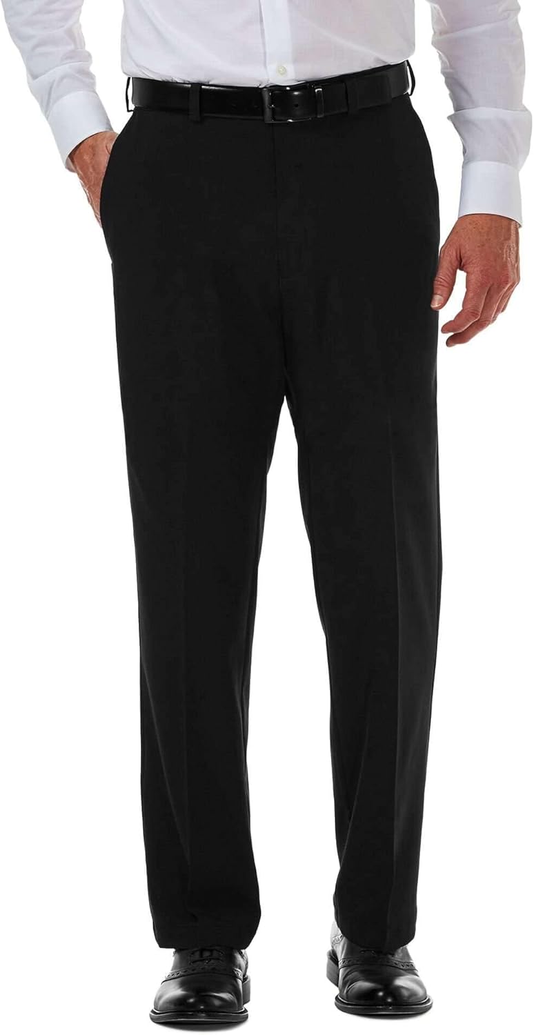 Haggar Men's Cool 18 Pro Classic Fit Flat Front Casual Pant Regular and Big & Tall Sizes