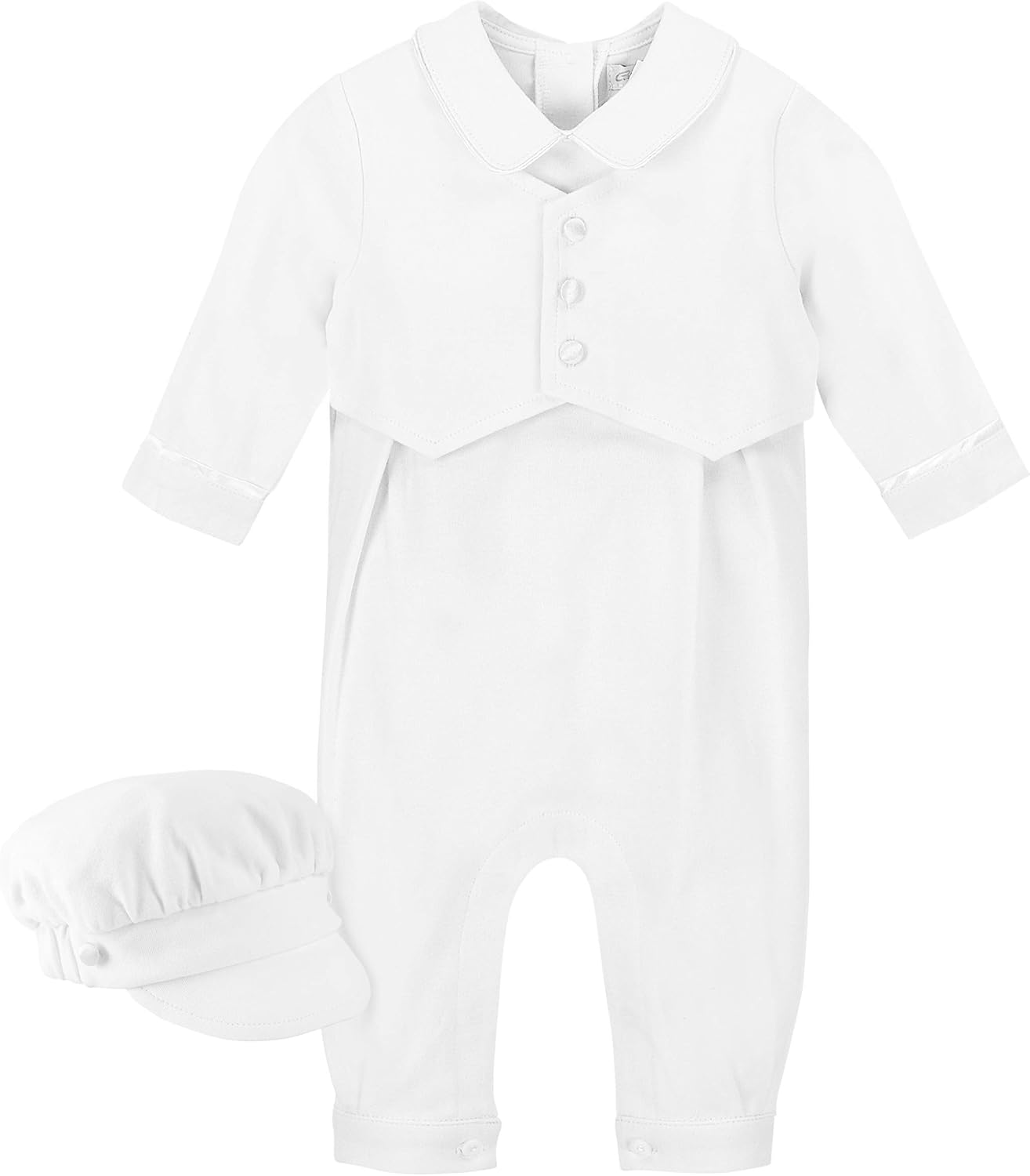 Elegant Baby Boy Christening Outfit with Vest and Hat - Boy Baptism Outfit, Perfect Baptism Gifts for Boys