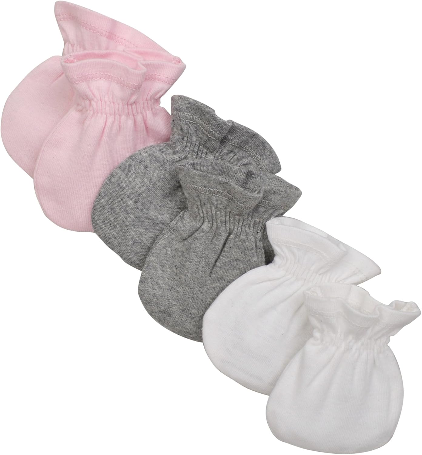 Burt's Bees Baby Baby Girls' Mittens, No-Scratch Mitts, 100% Organic Cotton, Set of 3