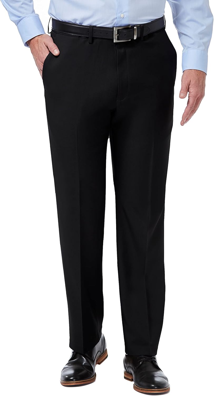 Haggar Men's Premium Comfort Classic Fit Flat Front Hidden Comfort Waistband Pant (Regular and Big & Tall Sizes)