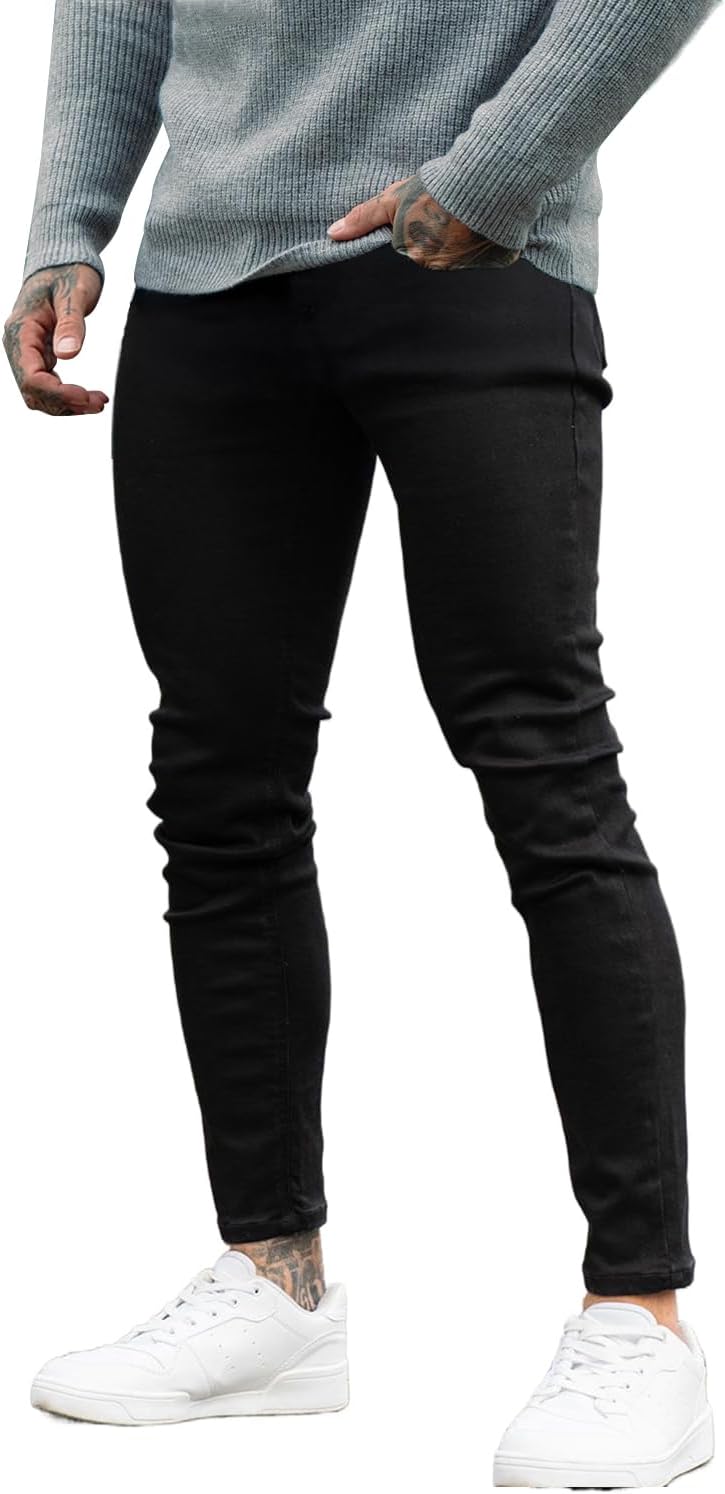 GINGTTO Men's Ripped Jeans Slim Fit Skinny Stretch Jeans Pants