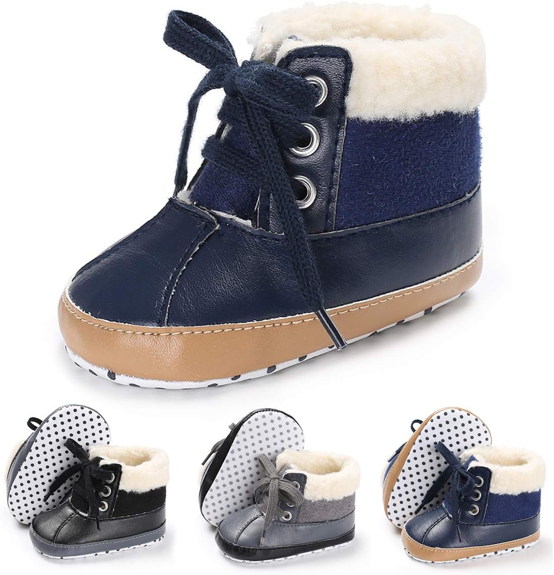 BENHERO Infant Baby Boys Girls Boots Premium Soft Sole Anti-Slip Warm Winter Snow Boots Newborn Crib Shoes