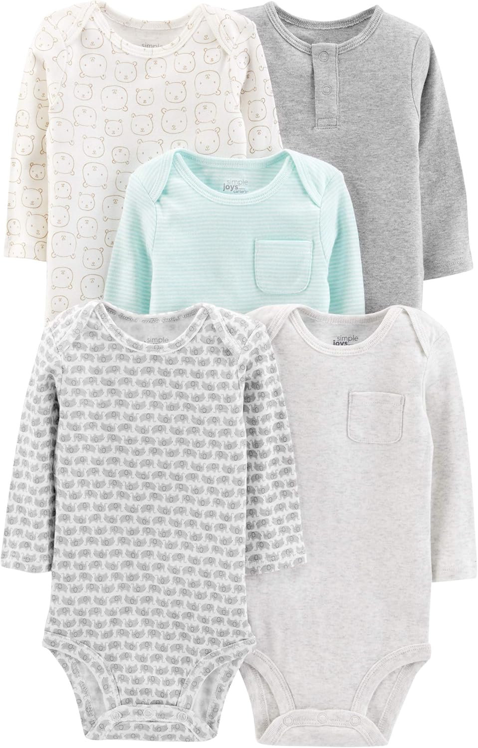 Simple Joys by Carter's unisex-baby 5-pack Long-sleeve Bodysuit