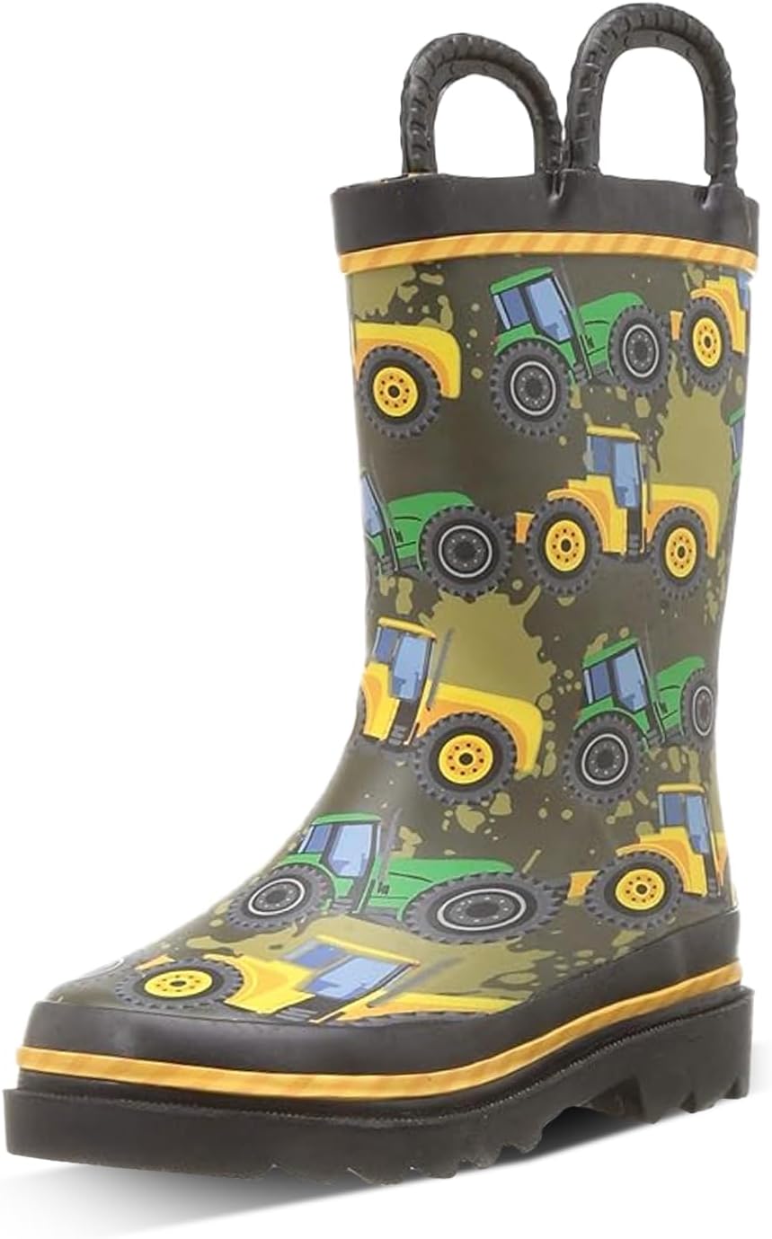 Western Chief Rain Boots with Pull on Handles for Toddlers and Kids - Premium Waterproof Boots for Boys and Girls