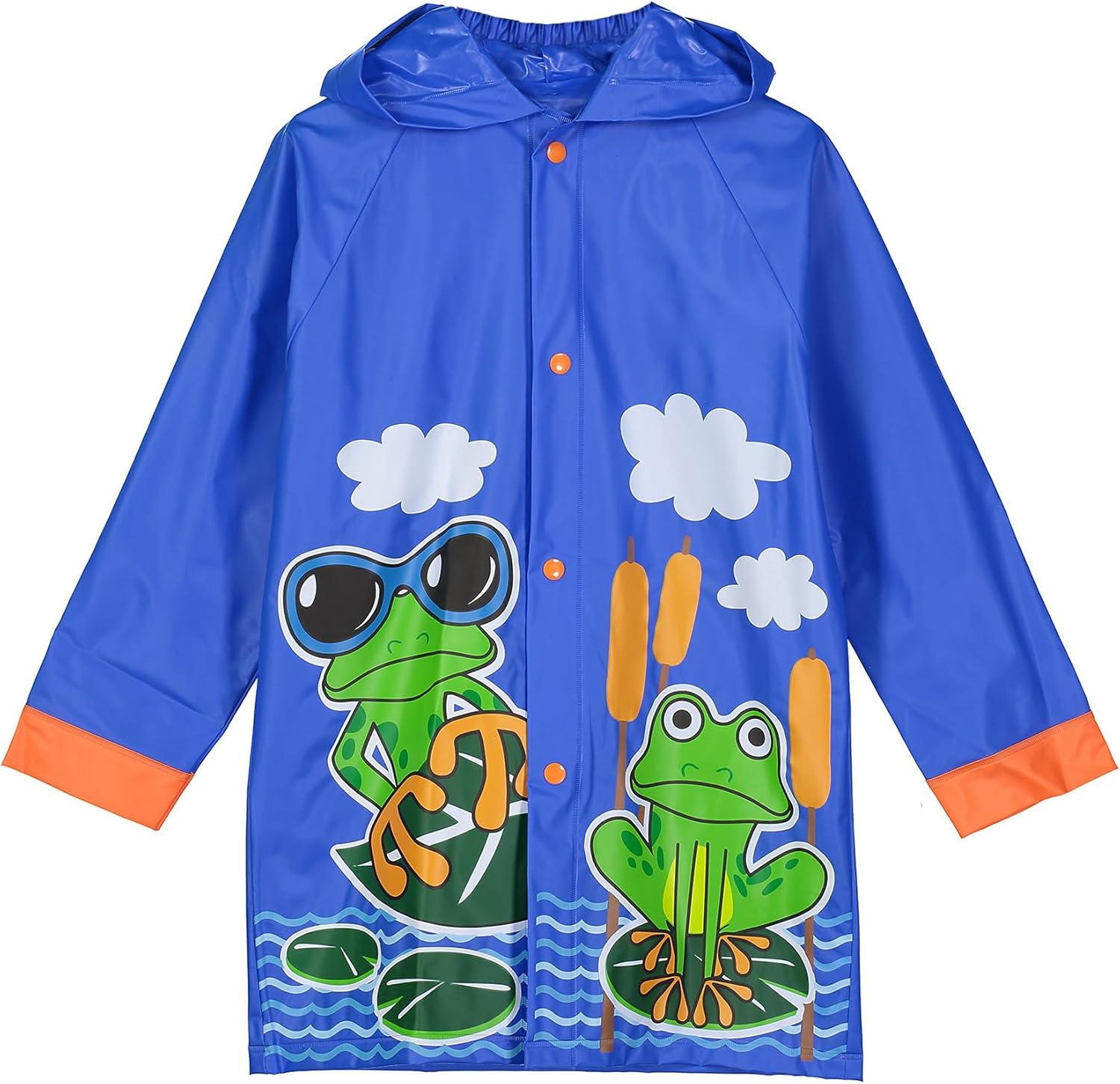 Puddle Play Little Boys and Girls Rain Slicker Outwear Hooded Fun Colors and Designs - Toddler and Little Kid