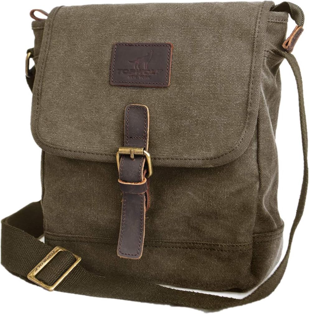 Canvas Messenger Bag Small Crossbody Bag Casual Travel Working Tools Bag Shoulder Bag Hold Phone Handset Anti Theft