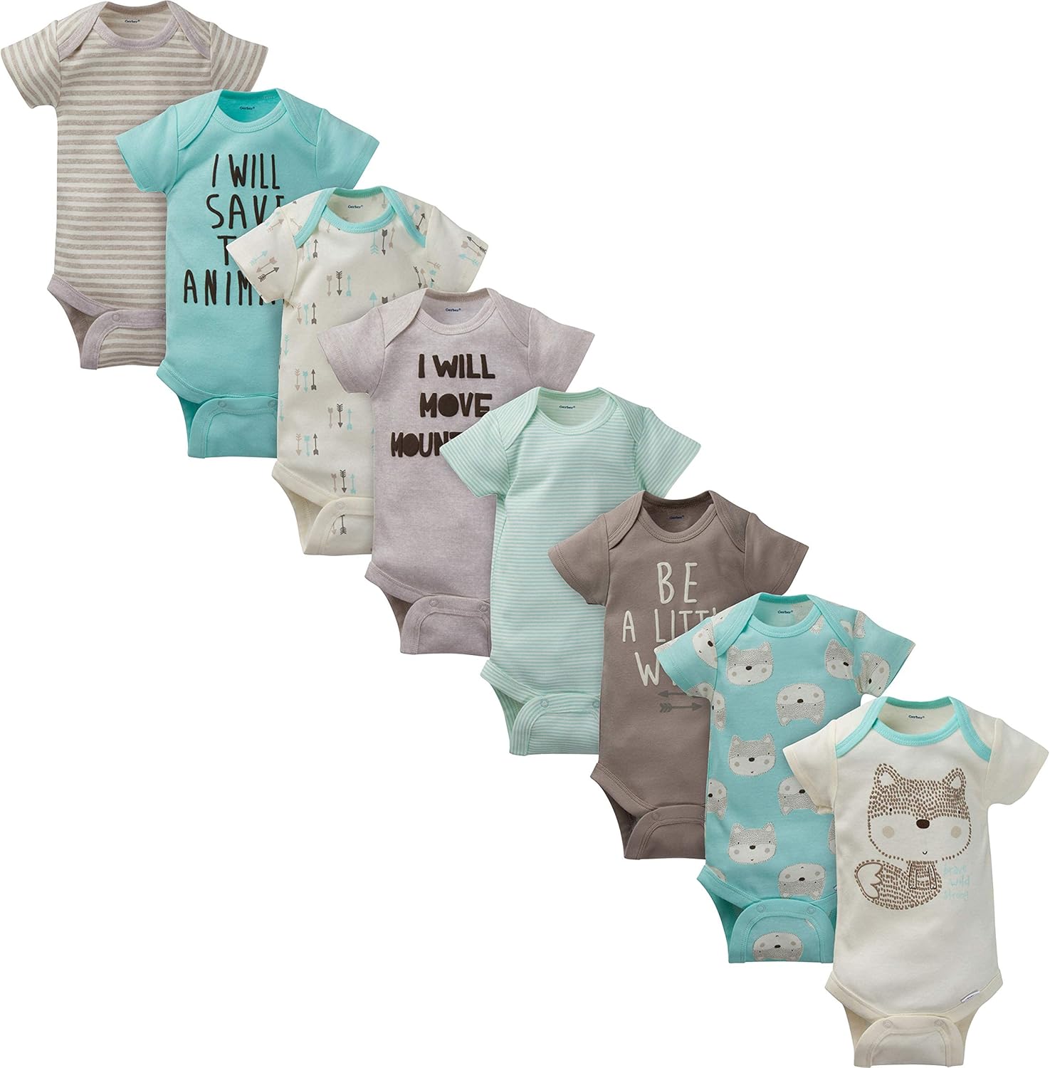 Gerber Baby 8-Pack Short Sleeve Onesie Bodysuits