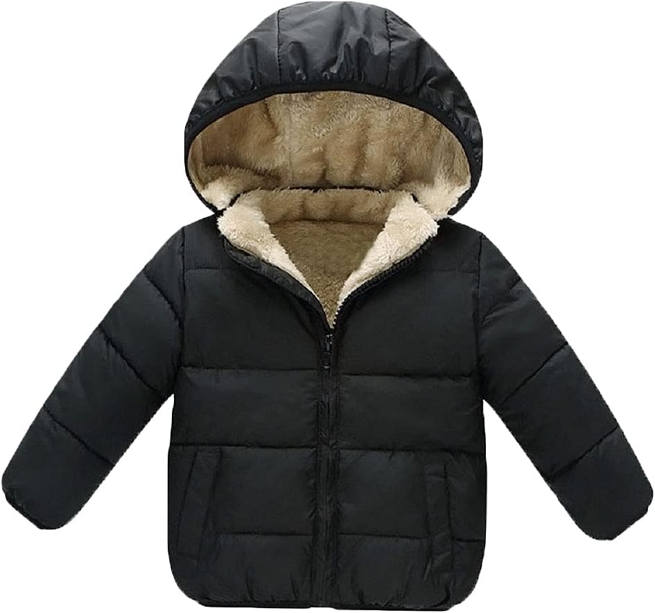 Baby Girls Boys' Winter Fleece Jackets With Hooded Toddler Cotton Dress Warm Lined Coat Outer Clothing