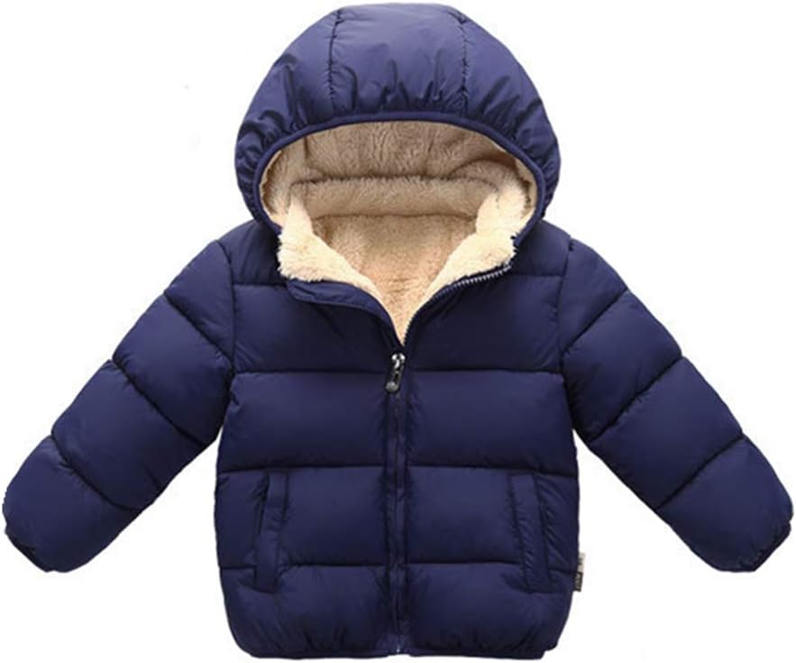 Toddler Baby Hooded Down Jacket Boys Girls Kids Thicken Warm Winter Coat Outerwear 1-7t