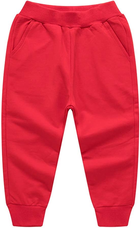 HAXICO Unisex Kids Solid Cotton Elastic Waist Winter Pants Toddler Baby Bottoms Active Sweatpants