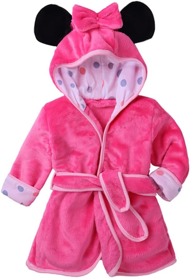 Bowknot Hooded Robe Warm Soft Sleepwear Housecoat