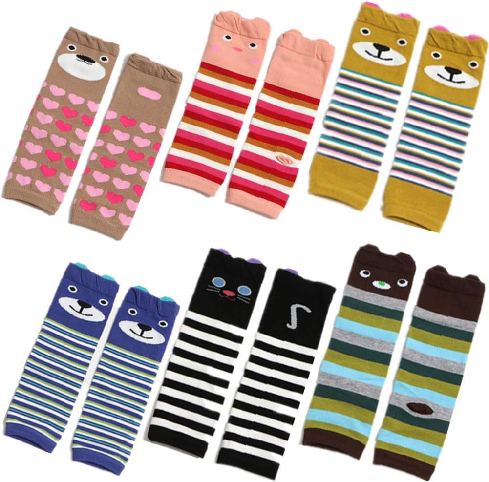 6 PCS Baby Toddler Leg Warmers Knee Protector for Girls Boys Crawling Anti-Slip Knee Pads in various styles