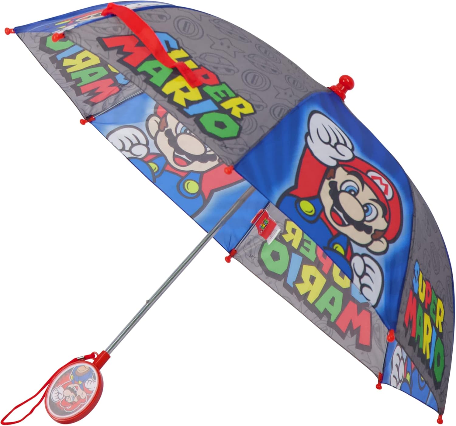 Nintendo Kids Umbrella, Super Mario Toddler and Little Boy Rain Wear for Ages 3-6