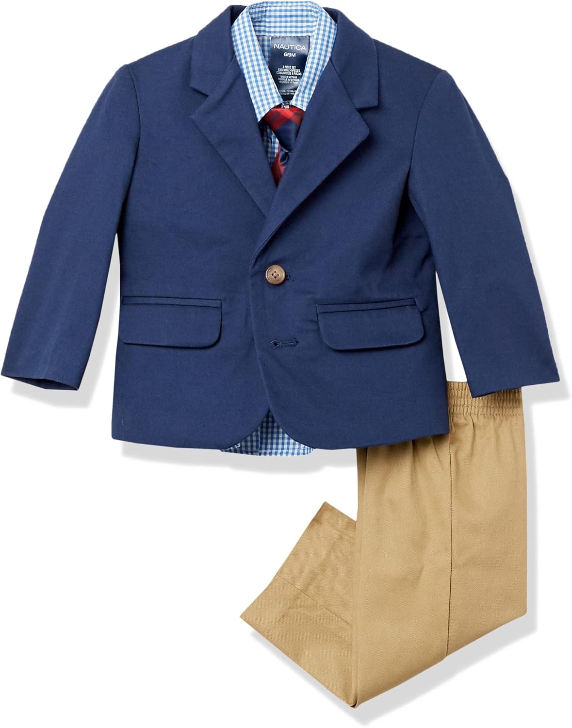 Nautica Baby Boys' 4-Piece Suit Set with Dress Shirt, Jacket, Pants, and Tie