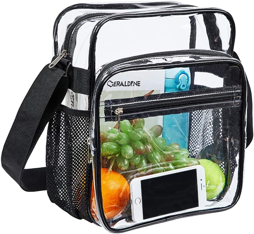 Clear Bag Stadium Approved, Clear Crossbody Messenger Shoulder Bag with Adjustable Strap for Concerts, Sports Events