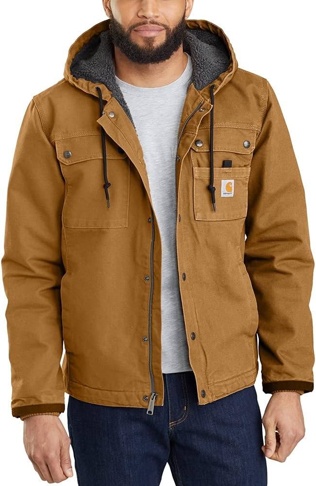 Carhartt Men's Relaxed Fit Washed Duck Sherpa-Lined Utility Jacket