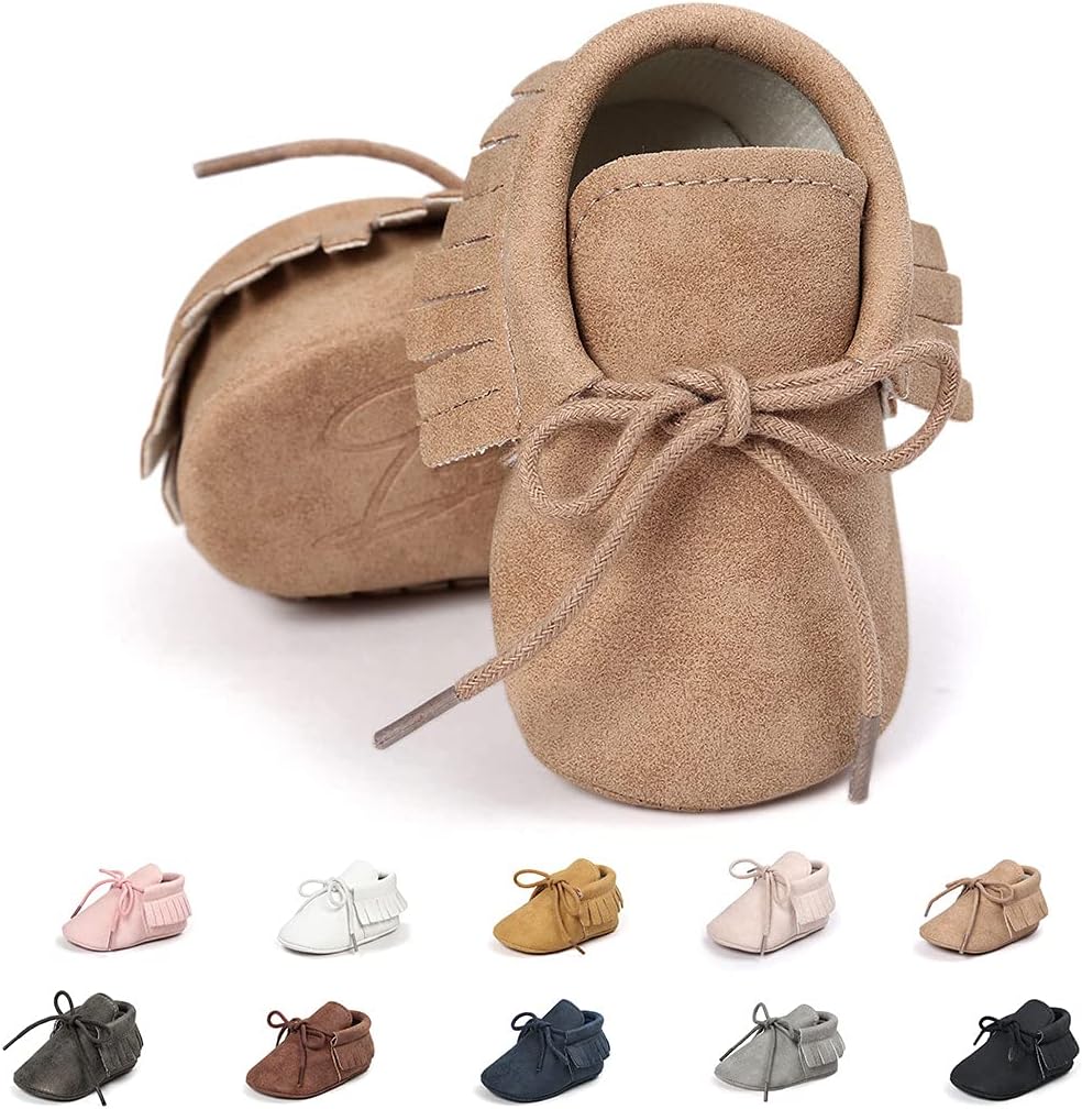 Baby Loafers Boys Girls Infant Shoes Soft Sole Tassels Moccasins Anti-Slip Crib Shoes