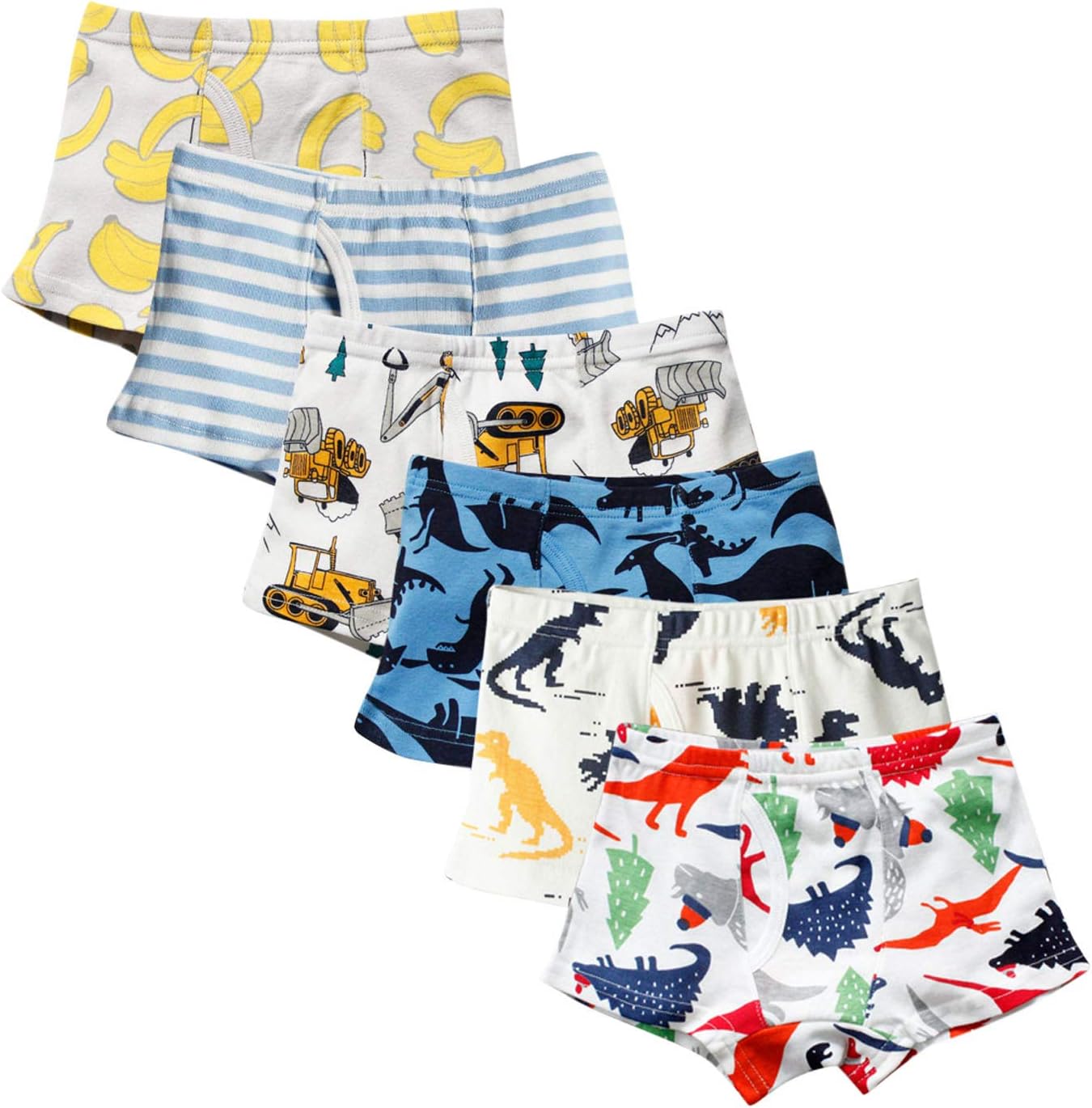 Evelin LEE 6-Pack Baby Boys Underwear Cotton Boyshort Panties Cartoon Soft Boxer Briefs