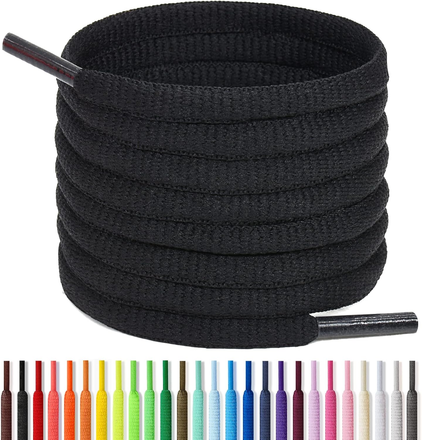 Handshop 1/4" Oval Athletic Shoelaces 24"-72" in 22 Colors Half Round Shoe Laces