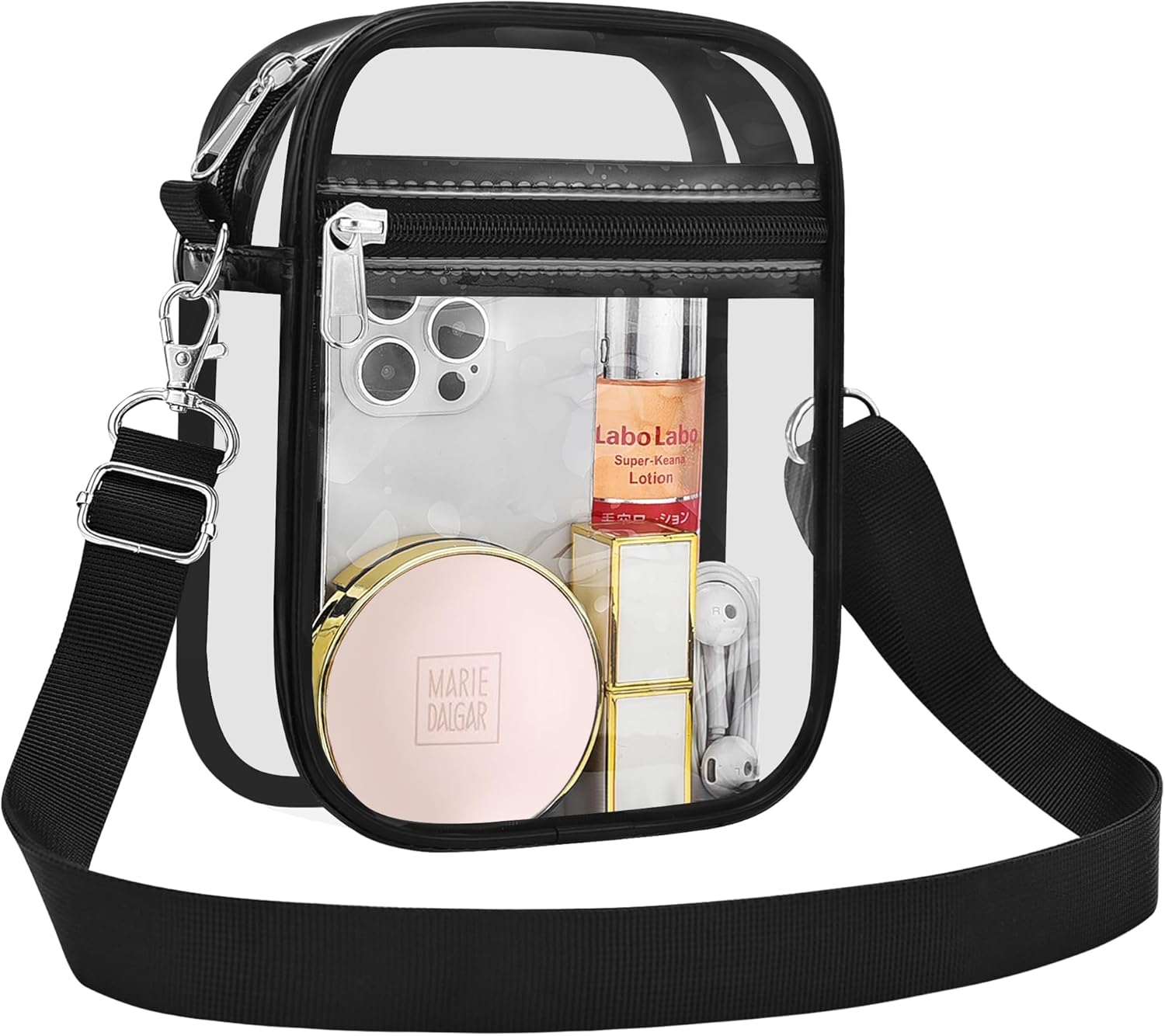 USPECLARE Clear Purse Stadium Clear Messenger Bag Stadium Approved for Men and Women Clear CrossBody Bag