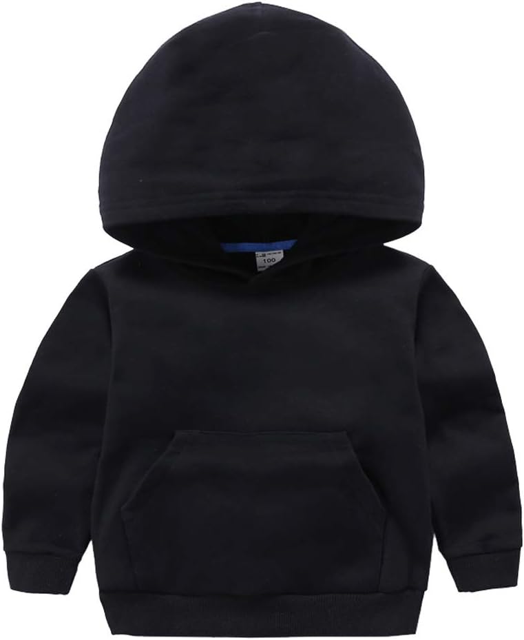 Ding-dong Baby Toddler Kid Boy Girl Solid Casual Pocket Hoodie Sweatershirt Pullover