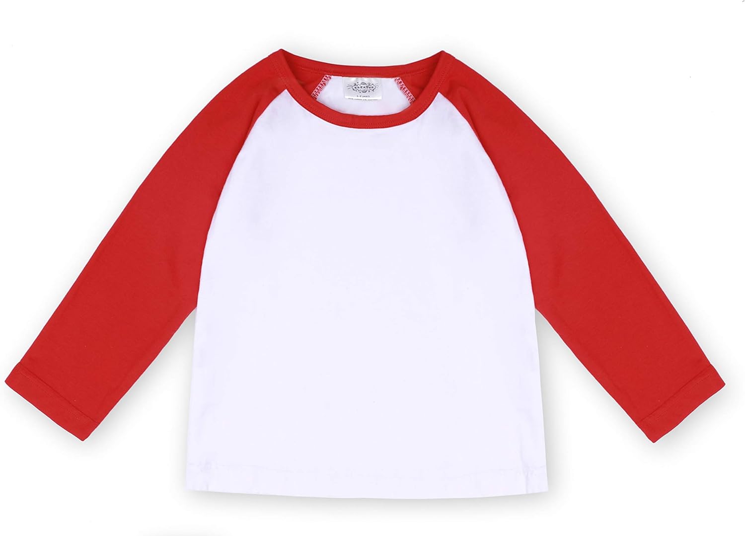 CREATOR Toddler Baby Girls Boys Long Sleeve Shirts Raglan Shirt Baseball Tee Cotton