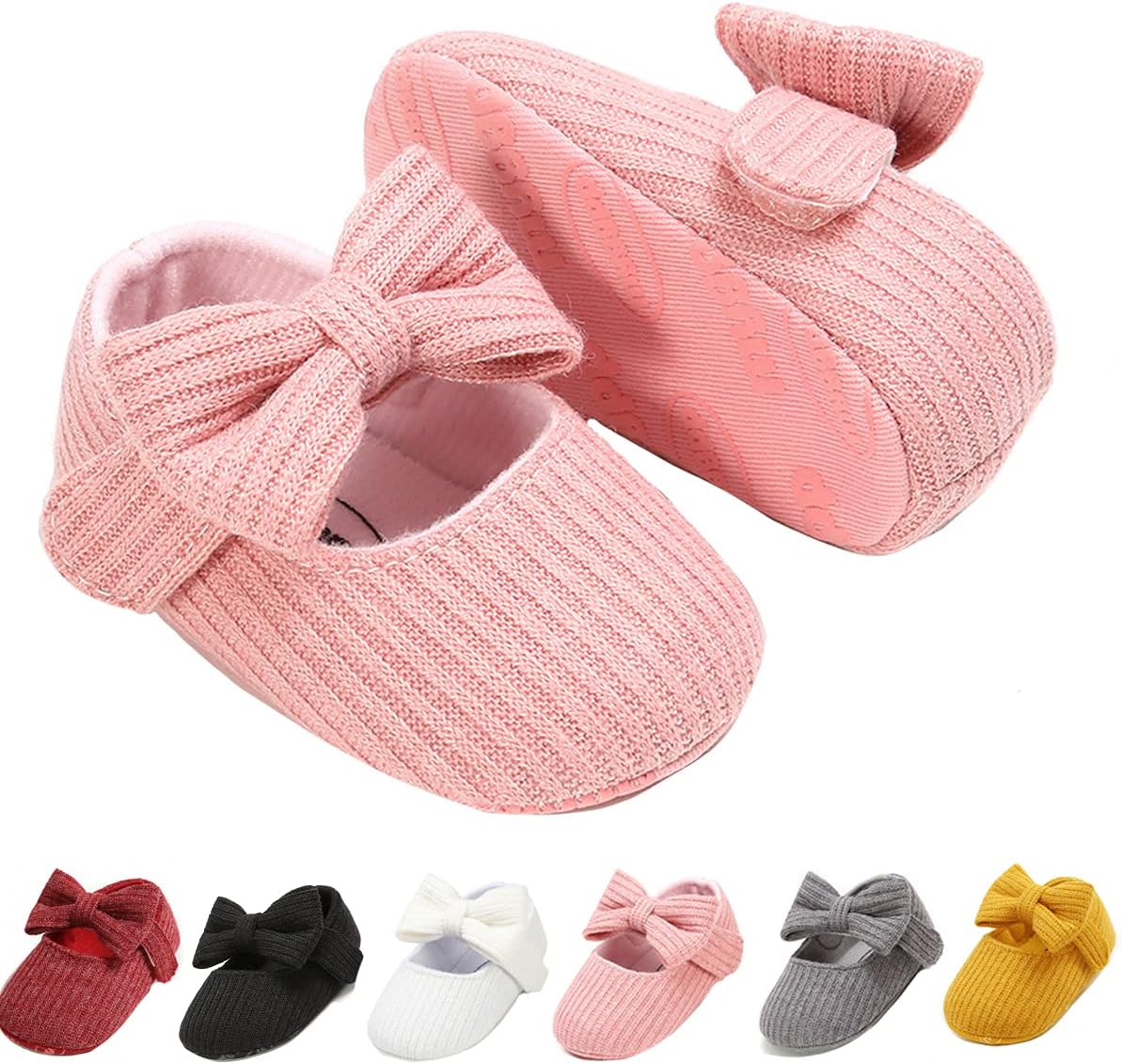 Ohwawadi Infant Baby Boys Girls Slippers Cozy Fleece Booties Soft Bottom Warm Cartoon Socks Newborn Crib Shoes