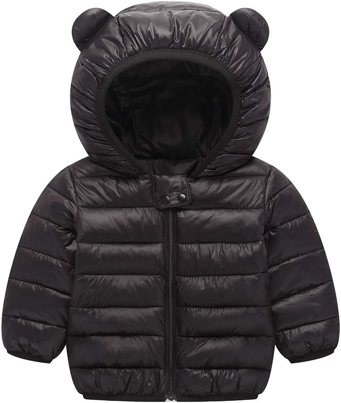 Winter Down Coats for Kids Baby Boys Girls Light Puffer Padded Jacket Bear Hoods Infant Outerwear