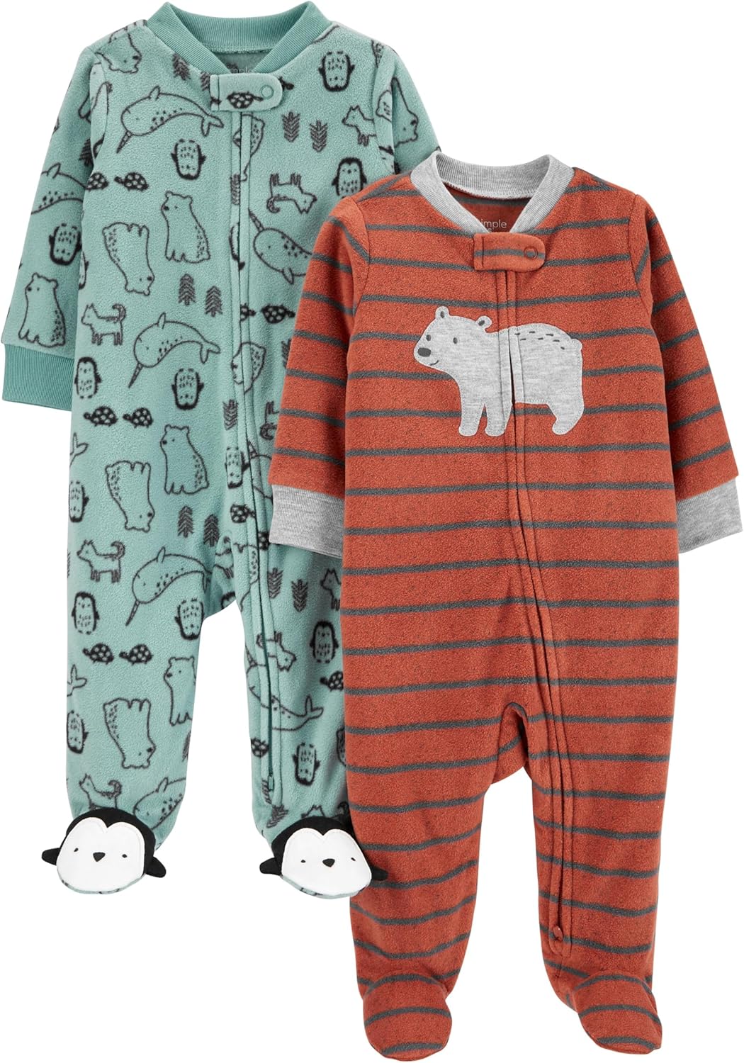 Simple Joys by Carter's Baby Boys' 2-Pack Fleece Footed Sleep and Play