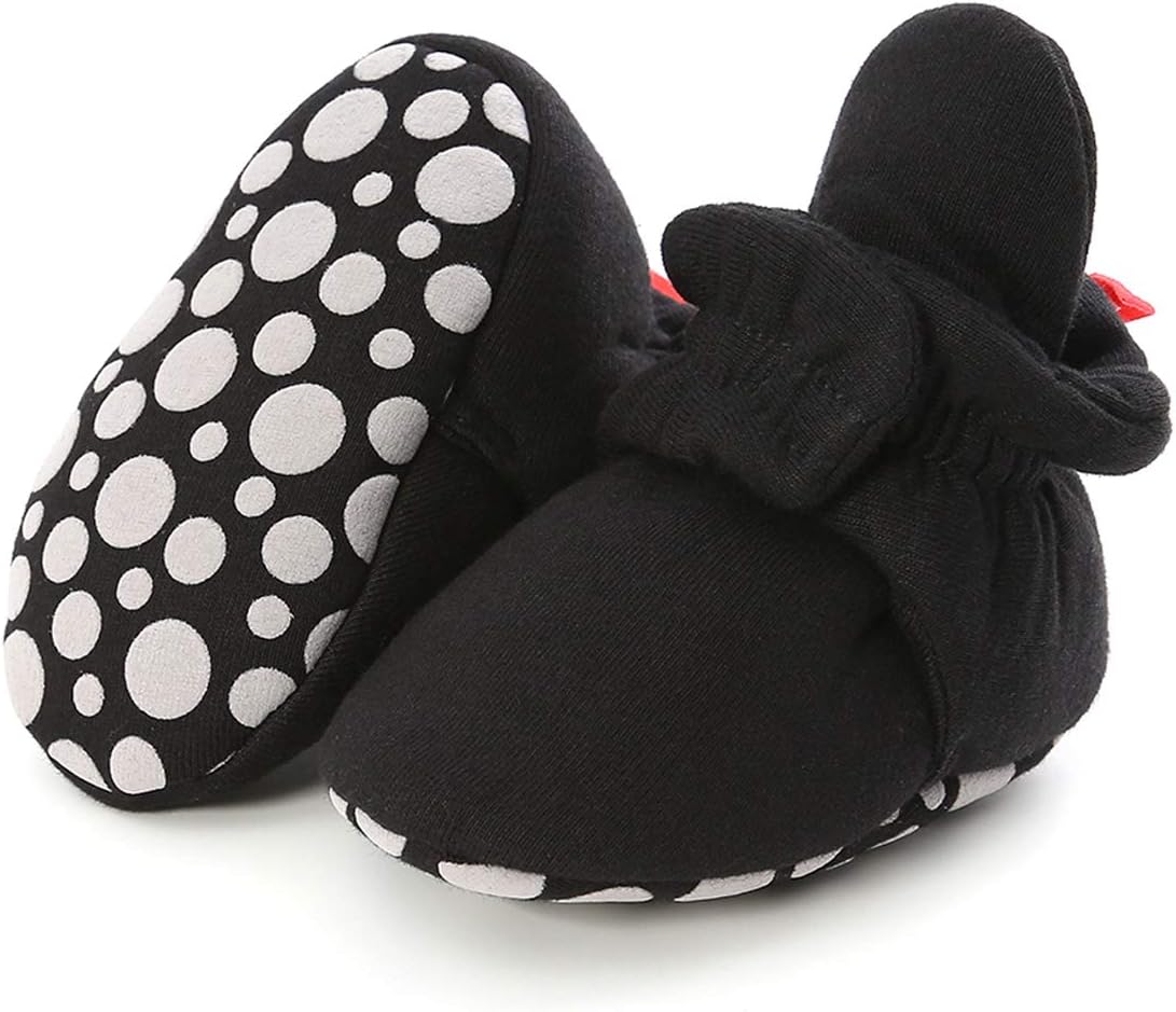 KIDSUN Infant Baby Boy Girl Cozy Fleece Bootie Newborn Stay On Slipper Winter Warm Gripper Non-Slip Crib Shoes