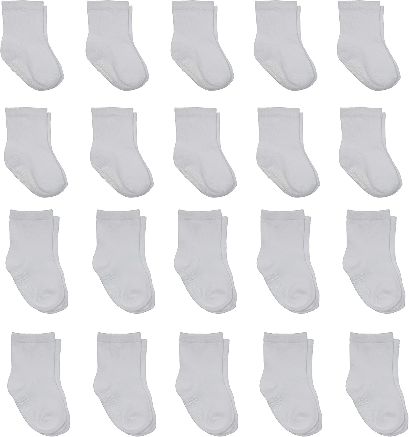 Little Me 20-Pack Newborn Baby Infant & Toddler Unisex Socks, 0-12/12-24 Months, Assorted Size Pack, White