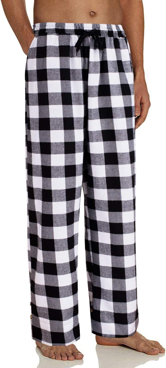 Alimens & Gentle Mens Heavyweight Flannel Plaid Pajama Pants 100% Cotton Sleep Lounge Pant