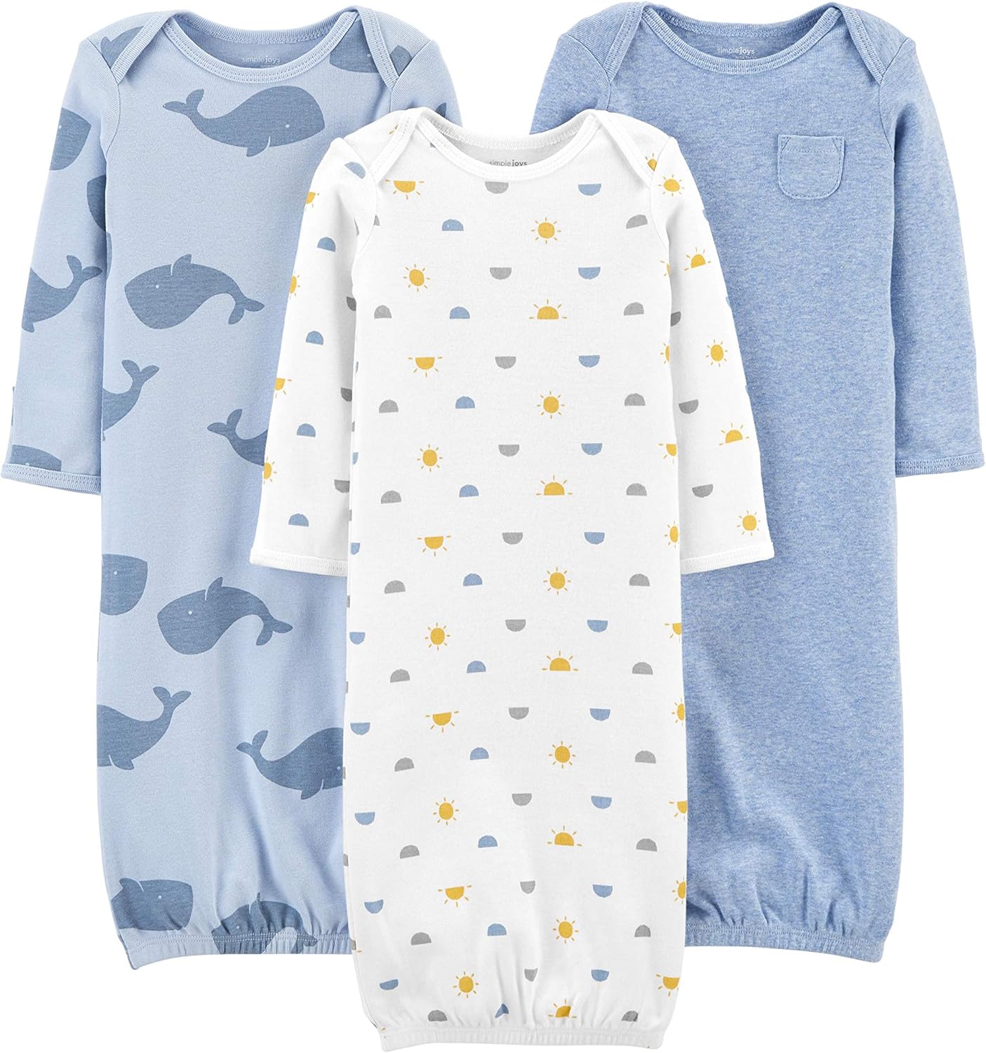 Simple Joys by Carter's Baby Boys' Cotton Sleeper Gown, Pack of 3