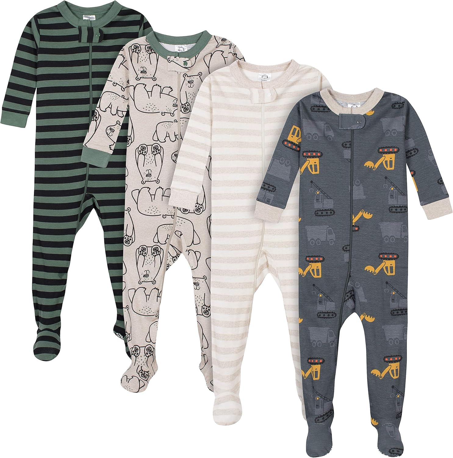 Gerber Baby Boys' 4-Pack Footed Pajamas