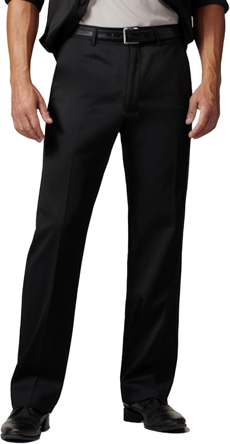 Men's Cozy Hidden Expandable Waist Dress Pants | Premium Stretch Texture Weave Work to Weekend Pant