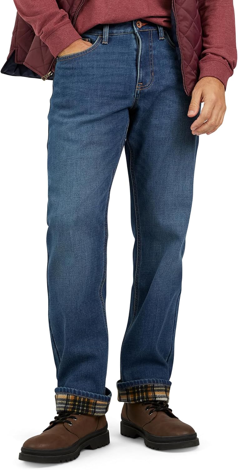 Weatherproof Vintage Fleece Lined Mens Jeans - Regular Fit Mens Fleece Lined Jeans - Men's Insulated Flannel Jeans Pants