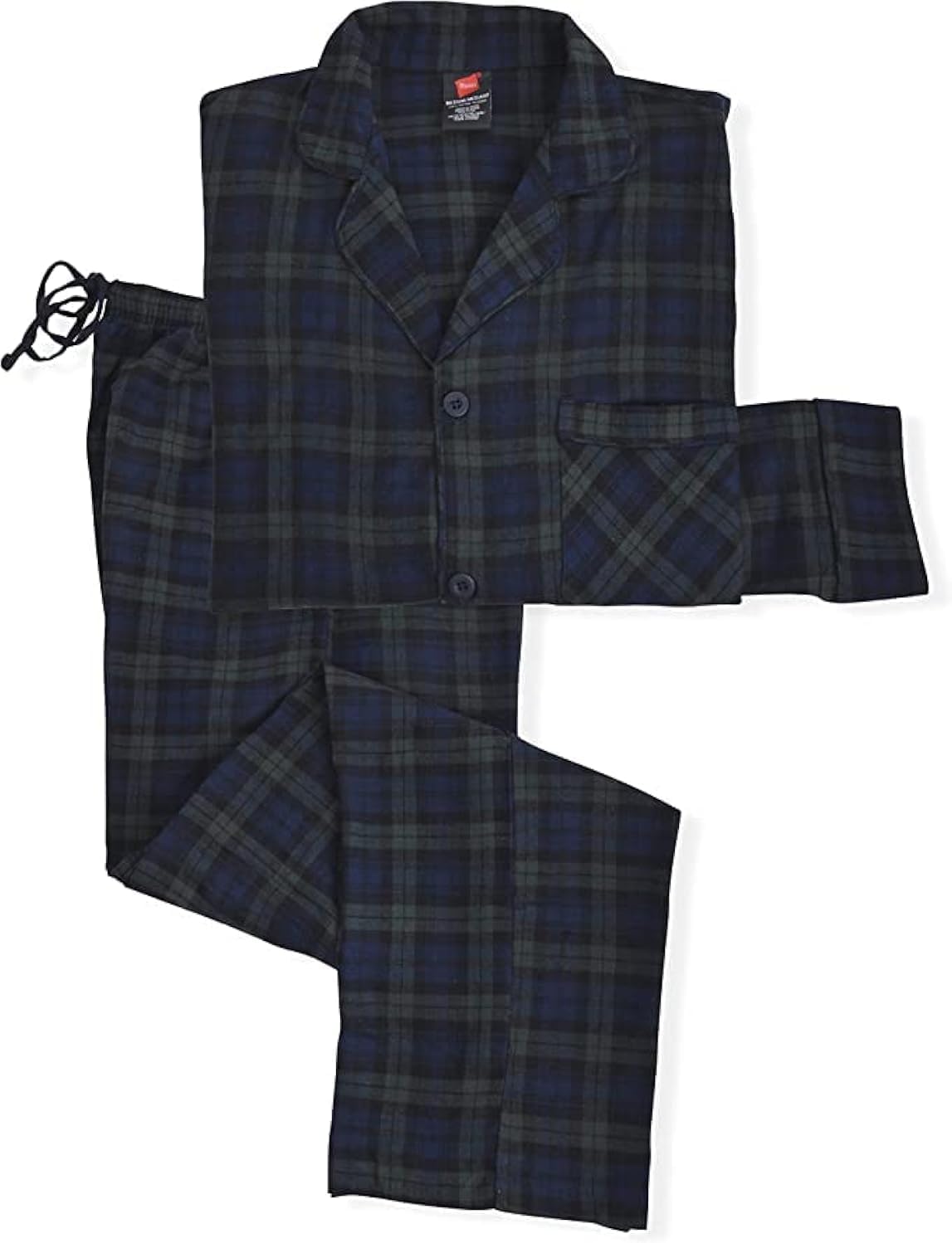 Hanes Men's 100% Cotton Flannel Plaid Pajama Top and Pant Set