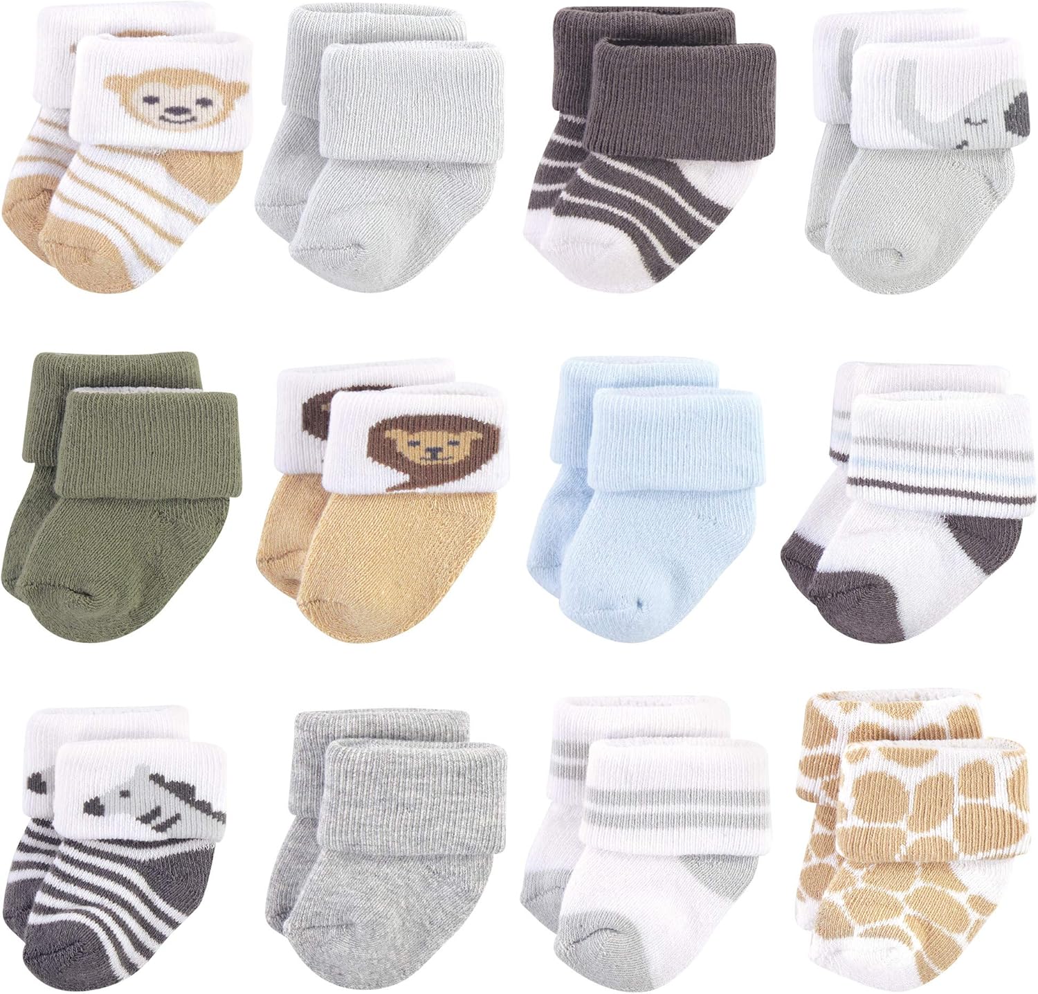 Hudson Baby Baby Girls' Cotton Rich Newborn and Terry Socks